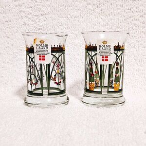 Vintage 1999 2 Holmegaard Christmas Dram Glasses Jette Frolich...
